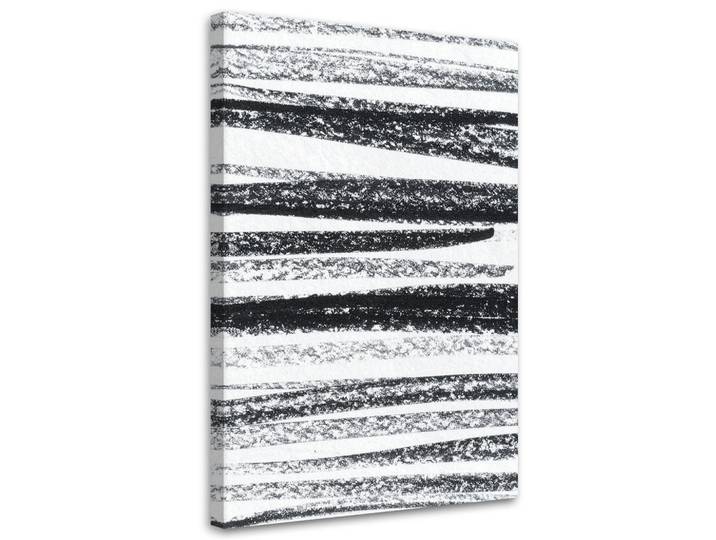 Feeby Leinwandbild Horizontale Linien-Abstraktion 60x90cm, Schwarz, Rechteckig, 60x90 cm, Bilder & Rahmen, Bilder, Leinwandbilder