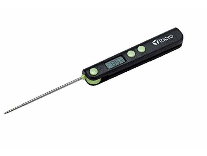 tepro Digitales faltbares Taschenthermometer, Kerntemperaturmesser, -10 bis 140°C, beleuchtetes Display, klappbar, umschaltbar °C/°F, Grill- und Küchenthermometer, kompakt und mobil