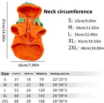 Inspire Curations Pumpkin Dog Costume Hooded Fleece Hoodie For Small & Medium Dogs s