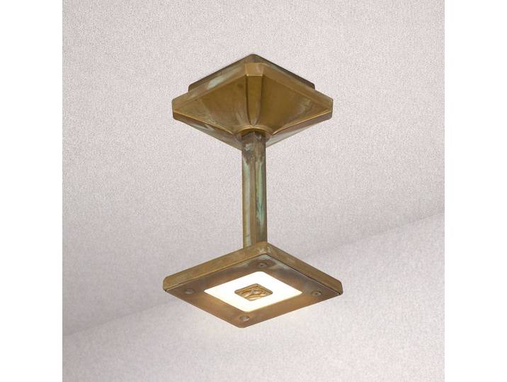 Moretti Luce LED-Außendeckenleuchte Aura Frame, Höhe 20 cm, messing antik Frame, bronze / altmessing, Messing, Landhaus / Rustikal