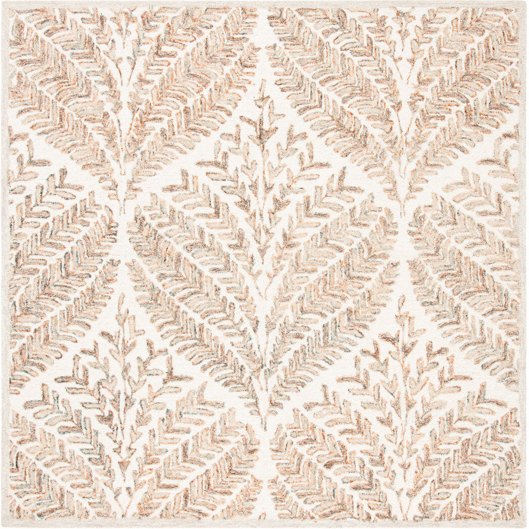 Blue Elephant Andresky Hand Tufted Wool Rug Ivory/Brown Square 213 cm