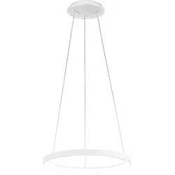 KRIZIA S/M 3000K Weiße Pendelleuchte - 50W LED 2900lm Dimmbar Phasenanschnitt + Steckfassung Satiniertes Aluminium - Gea Luce