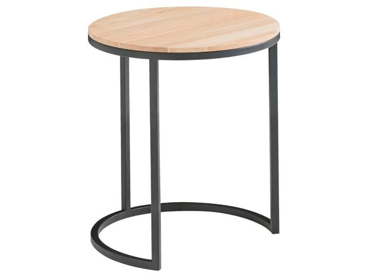 Johann Jakob Beistelltisch, Schwarz, Eiche, Holz, Eiche, massiv, rund, 39x51x39 cm, Wohnzimmer, Wohnzimmertische, Beistelltische