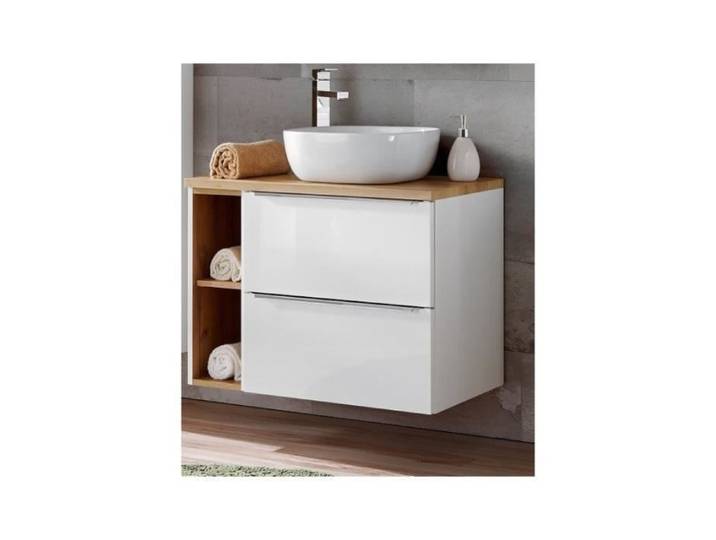 Ensemble meuble sous-vasque + vasque à poser - 80 cm - Elise White