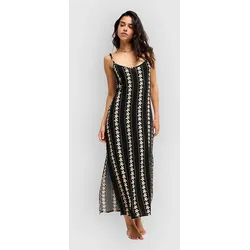 Roxy Sunhaze Spell Midi Kleid anthra hbcs real strip Gr. S
