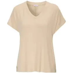 Damella Knitted Lounge T-Shirt Sand Small Damen