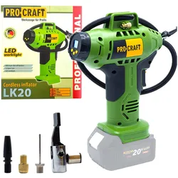 Procraft, Kompressor, LK20 Akku Kompressor 20 V 11 bar Solo - ohne Akku, ohne Ladegerät (11 Bar)
