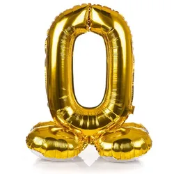 Folienballon "0", stehend, gold