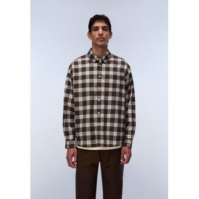 Karohemd NAPAPIJRI "G-EOS LS FLANNEL CHECK CIB", Herren, Gr. XXL, N-Gr, braun (check cib), Obermaterial: 100% Baumwolle, Hemden Karohemd, sportlicher Stil, aus Baumwolle, auch in großen Größen