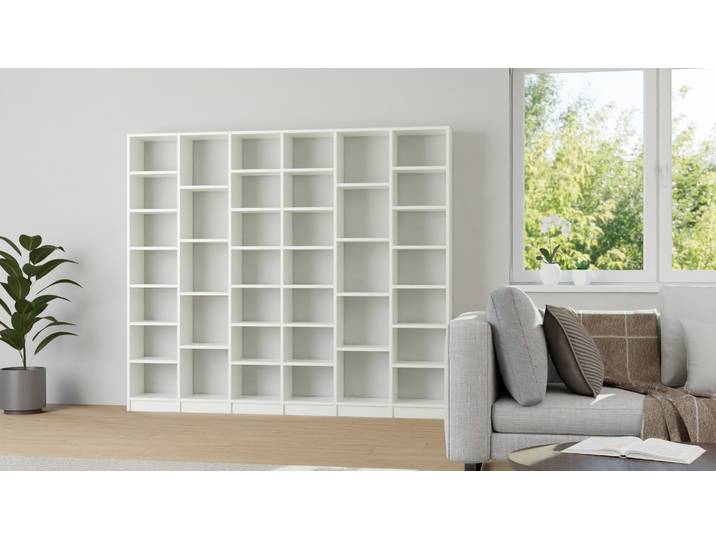 Weißes Bücherregal nach Maß Premium Dekore Weiß