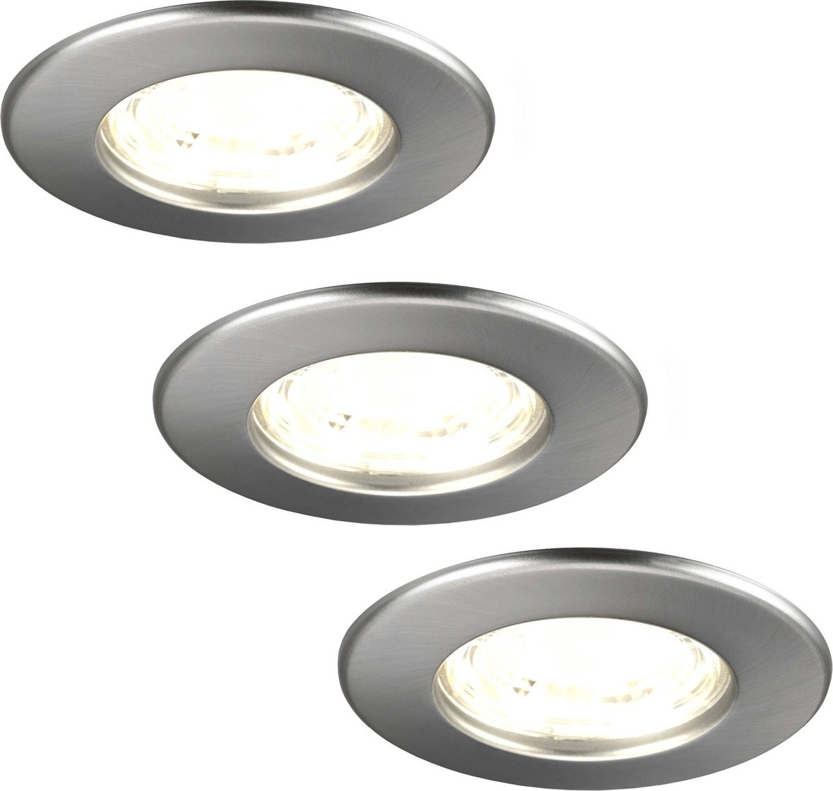 Ledvion Set van 3 LED Inbouwspots - Dimbaar - 5W - 2700K - Ø84mm - IP65 - RVS