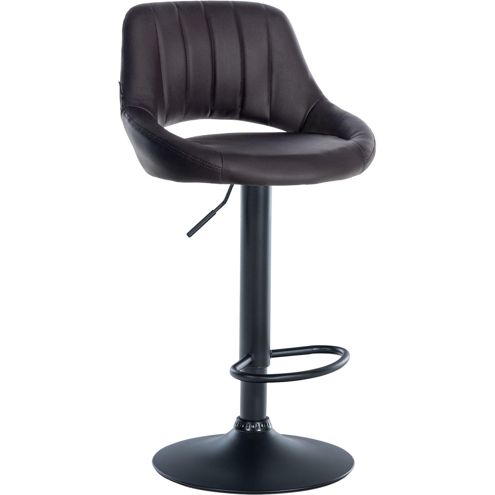 CLP Barhocker Milet Kunstleder schwarz Farbe: braun, Gestell Farbe: schwarz