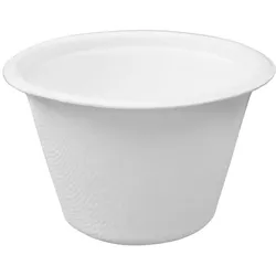 MONOUSO - Fingerfood Zuckerrohrschale weiß 100ml Ø7,5cm (50 Stück)