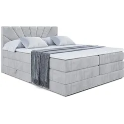 BOXSPRINGBETT MILTIO KING - 140x200 - H3/H4 - Hellgrau