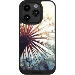 Nivocase Handyhülle für Apple iPhone 15 Pro Hülle NIVOpure Case Schwarz Blumen Fotografie Pusteblume (Apple iPhone 15 Pro), Smartphone Hülle, Schwarz