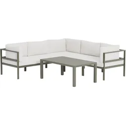 Ebuy24, Gartenlounge, Copacabana Garten Lounge Ecksofa 3+2-Sitzer und Couchtisch braun.
