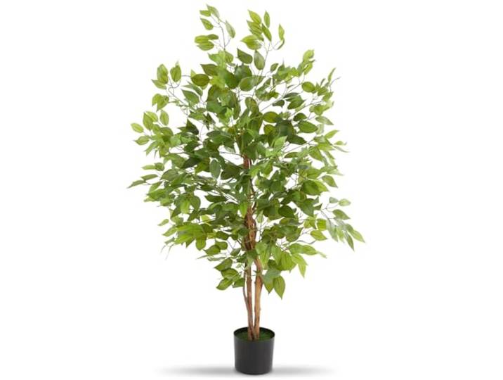 tectake® Plante Artificielle Ficus Artificiel 120cm Fausse Plante Interieur Arbre Vert Arbre Artificiel Décoration Maison idéal pour Décoration Salon Chambre Cuisine Dressing Chambre Enfant Bureau