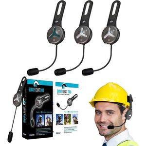 BuddyChat Helm-Headset TRIO 3er Set, mit Bluetooth Vollduplex Gegensprechanlage