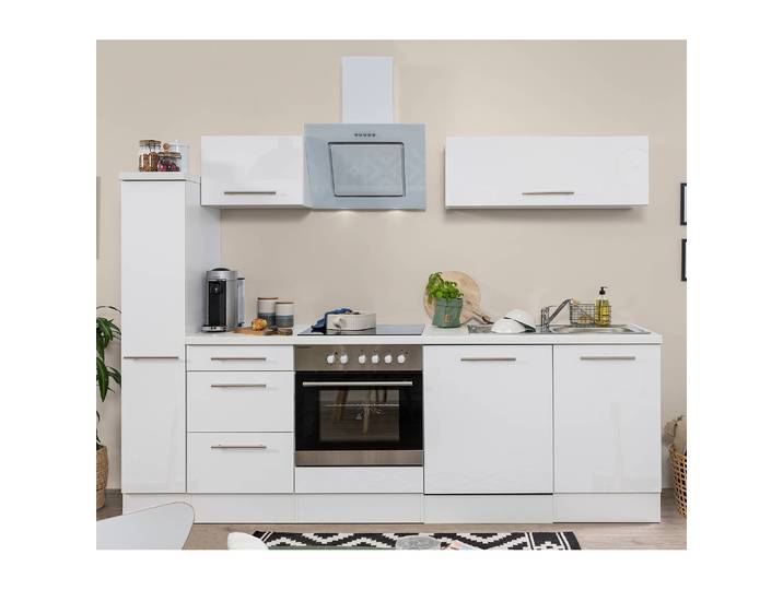 Cuisine Amanda II 250cm Blanc/Blanc brillant/Blanc