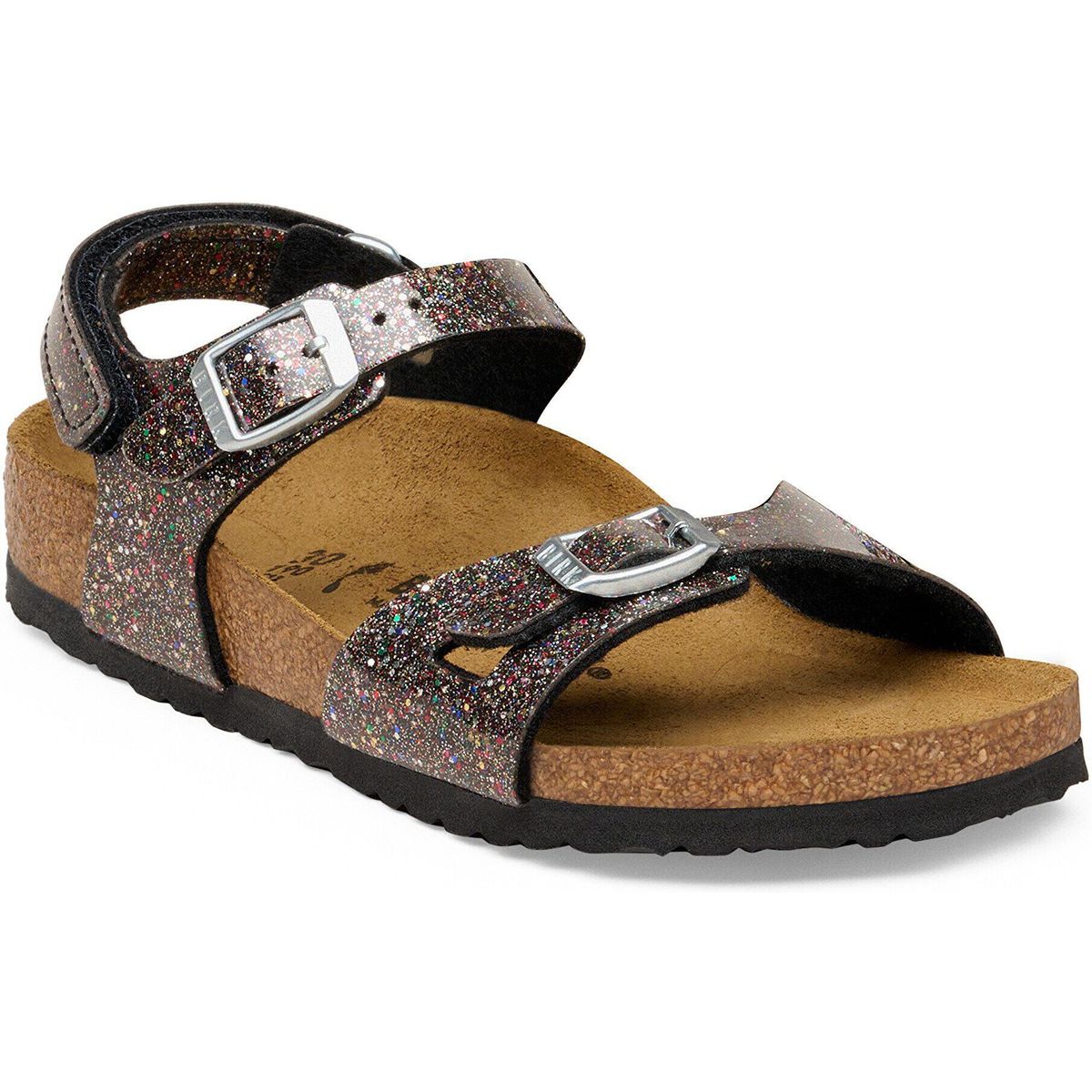 Birkenstock Rio Kids Birko-flor Girls cosmic sparkle black multi (1) Schmal 35 1031804-1-35