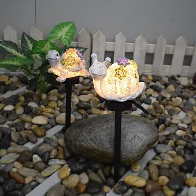 Outdoor Solar Garden Lights Modern Garden Decoration Snail Outdoor, Solar New Magnesium Oxide Resin Light, Waterproof Garden Plug Landscape Lighting turtle