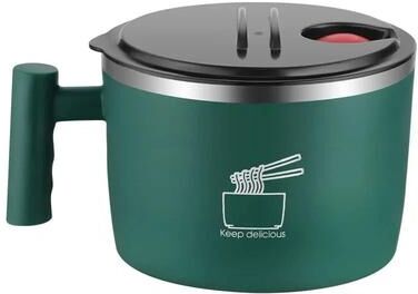 Uplift Essentials Stainless Steel Instant Noodle Bowl With Lid green