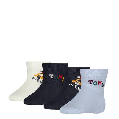 Socken TOMMY HILFIGER, Mädchen, Gr. 19-22, bunt (light blau, tommy original), Obermaterial: 75% Baumwolle, 24% Polyamid, 1% sonstige Fasern, Socken Socken