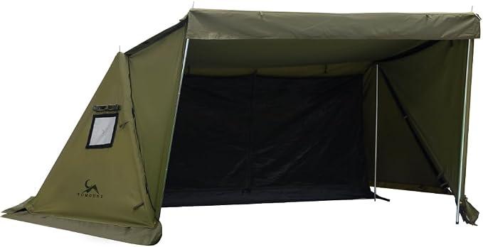 Solozelt Baumwolle 1 Person Minilite Unterschlupfzelt mit Innerzelt und Ofenloch für Zeltofen 4 Jahrzeit Campingzelt für Outdoor, Camping, Wandern, Trekking