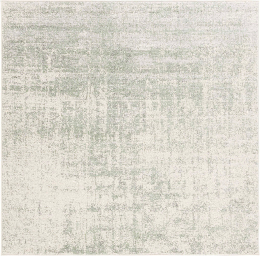 Borough Wharf Adirondack Abstract Area Rug In Sage / Ivory Ivory Square 122 cm
