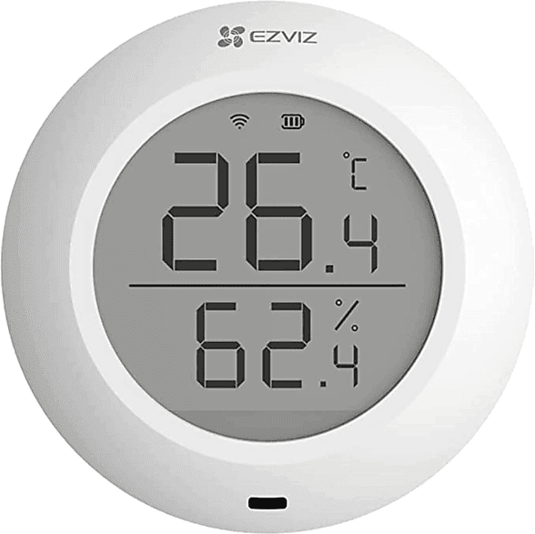 Sensor de temperatura y humedad - Ezviz T51C, Pantalla 1.8", Blanco