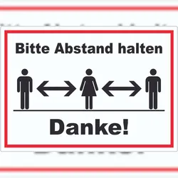 HB-Druck Bitte Abstand halten Aufkleber A3 (297x420mm)