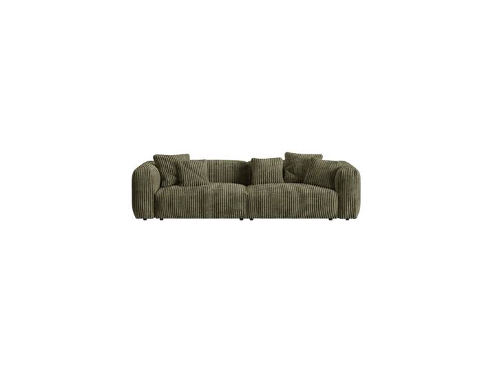 Modulares 4-Sitzer Design Sofa „Martina“ Cord Moosgrün Micadoni