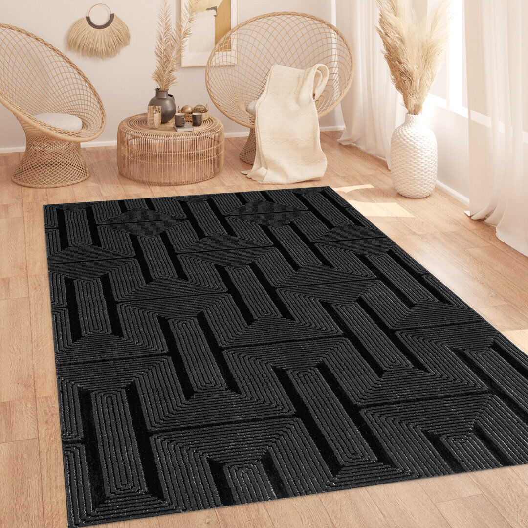 Metro Luna Black Black Rectangle 60 x 300 cm