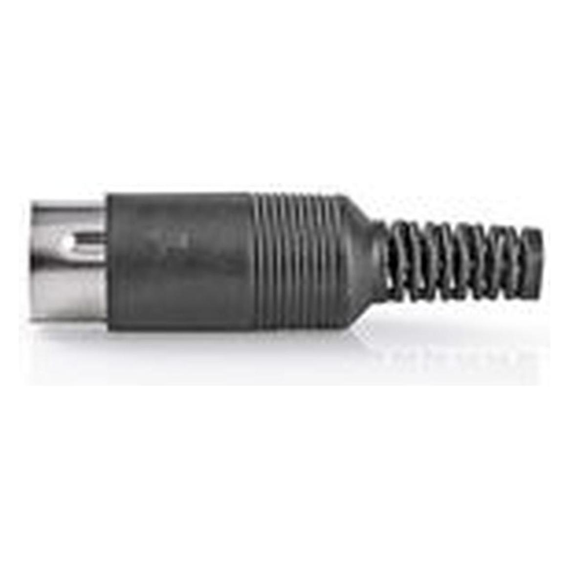 Nedis DIN-Stecker gerade Stecker Vernickelt Twist-on Kabeleingangsdurchmesser: 6.0 mm PVC Schwarz 25 (CAVC20903BK)
