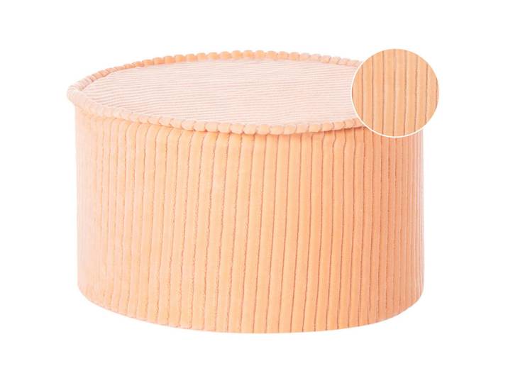 Beliani Pouf Pfirsichrosa Zikria, Pink, Rund, 40x25x40 cm, Wohnzimmer, Sessel, Hocker & Hockerbänke, Poufs