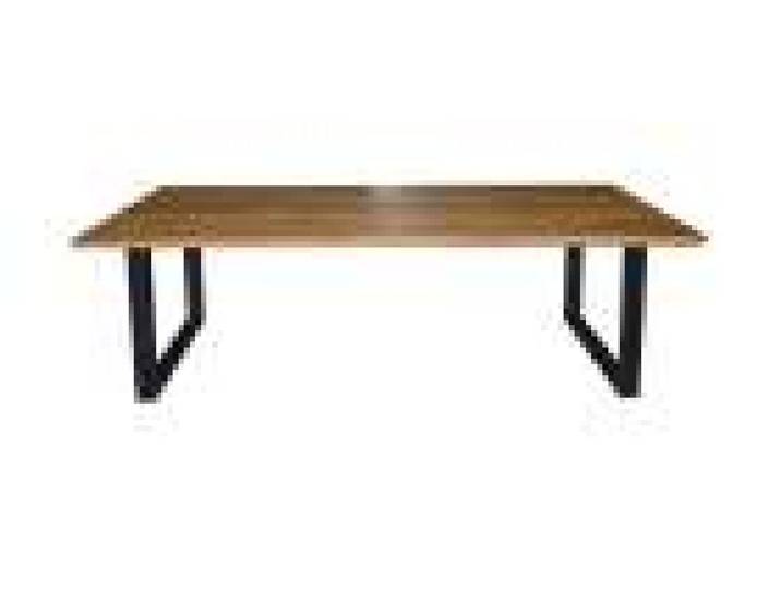 Esstisch, Eiche Geölt, Braun, 100×76 cm, U-Gestell Metall, Schweizer Kante