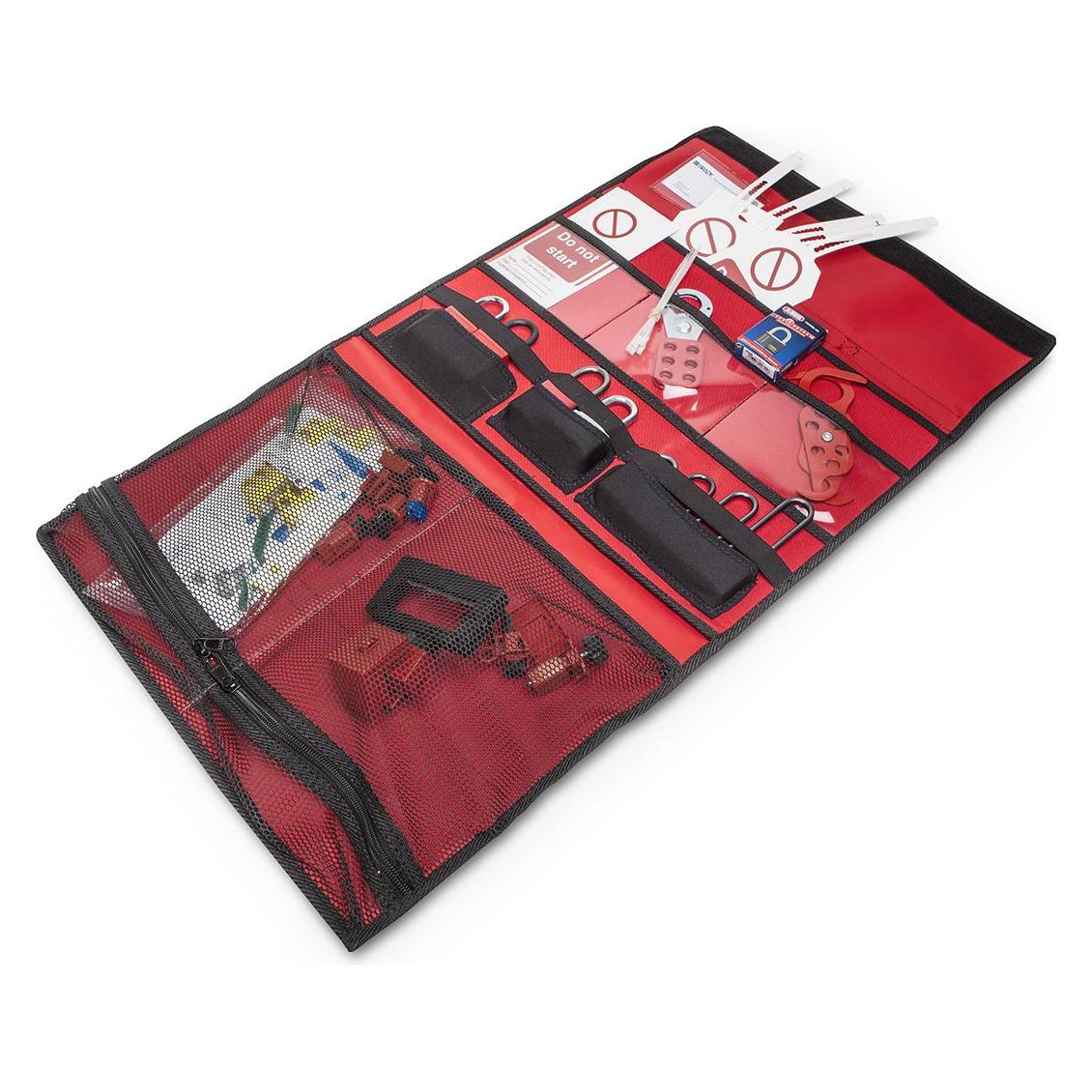 Brady LOTO-Vertriebstasche - Kleine Tasche, Nylon, Rot, mit Inhalt (1 Stück) (830934)