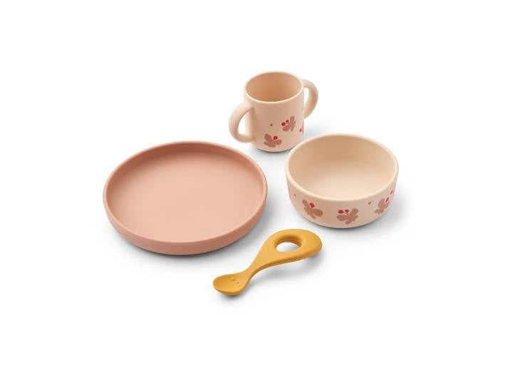 Liewood Set de vaisselle imprimé Vivi 4 pièces Butterfly-apple blossom