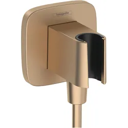 hansgrohe, Duscharmatur + Badewannenarmatur, HG Wandanschluss FixFit Q mit Brausehalter brushed bronze