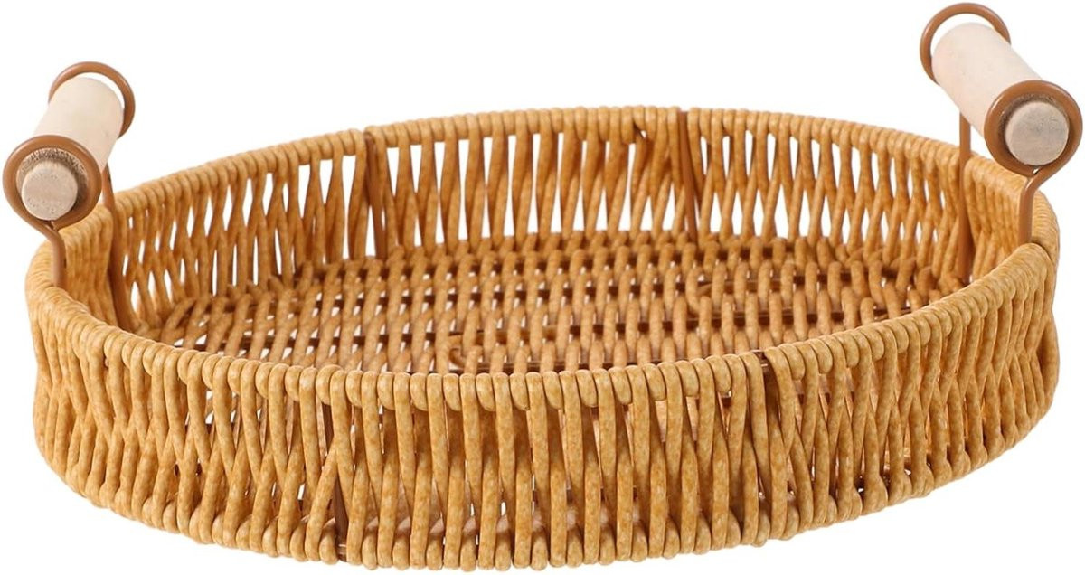 Fruitmand Keukenmand Rotan Serveerschaal Multicolor - Breedte: 24.5 cm