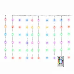WellHome - Vorhangset mit 172 RGB-LED-Lichtern mit 40 Lichterketten