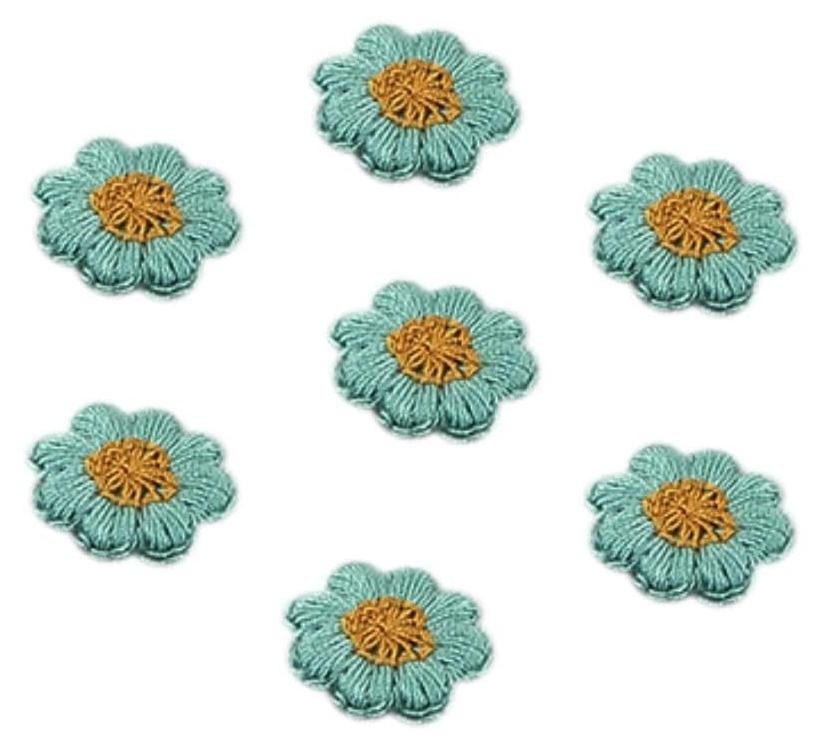 50 stuks Geborduurde Bloemenpatches Decoratieve Applicaties in Diverse Kleuren - 1,5 cm