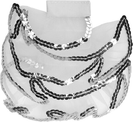 Jabot für Erwachsene, weiß/silber
