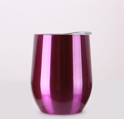 KitchenCuration Portable Insulated Wine Cup Chrome Purple