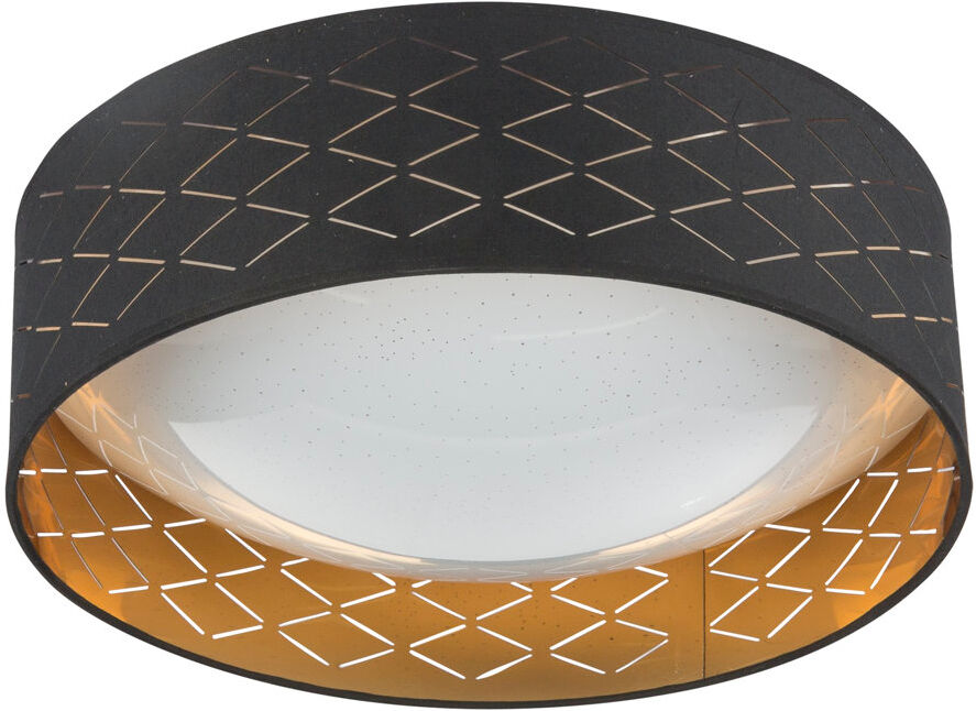 World Menagerie Melvyn Cotton / Cotton Blend LED Flush Mount Schwarz 12cm H X 40cm W X 40cm D