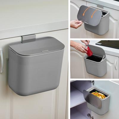 Garvee 1.9 Gal/2.4 Gal Kitchen Compost Bin, Small Hanging Trash Can with Stainless Steel Lid