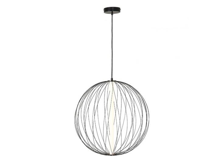 Signature Metallische Aufhängung Atom D.60cm, Schwarz, Metall, LED integrated, 60x190x16 cm, Lampen & Leuchten, Innenbeleuchtung, Deckenleuchten, Deckenleuchten