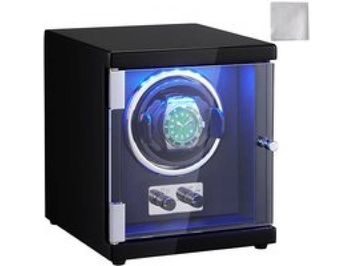 VEVOR Watch Winder, Automatische Watch Winder, Watch Winder voor Automatische Horloges, Automatische Watch Winder met Ruimte voor 1 Horloge, LED Verlichting, Verstelbare Bandlengte 150-207 mm
