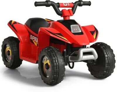 Costway 6V Kids Electric ATV 4 Wheels Ride-On Toy-Red
