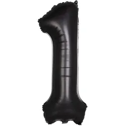 Folienballon "1", schwarz, 86 cm
